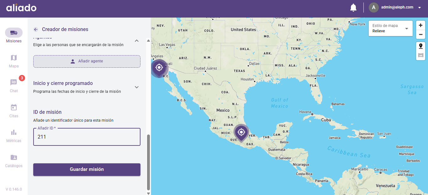 Botón Guardar Misión